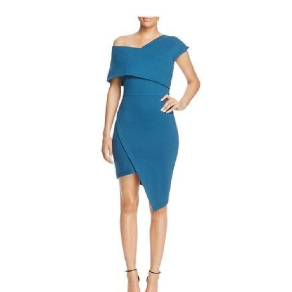 Elliatt Exclusive Asymmetry Dress Teal Size Small